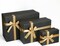 Black Gift Boxes with Gold Ribbons and Bows – Set of 3 Sizes, Sturdy Lidded Boxes for Presents, Elegant Gift Wrapping and Packaging